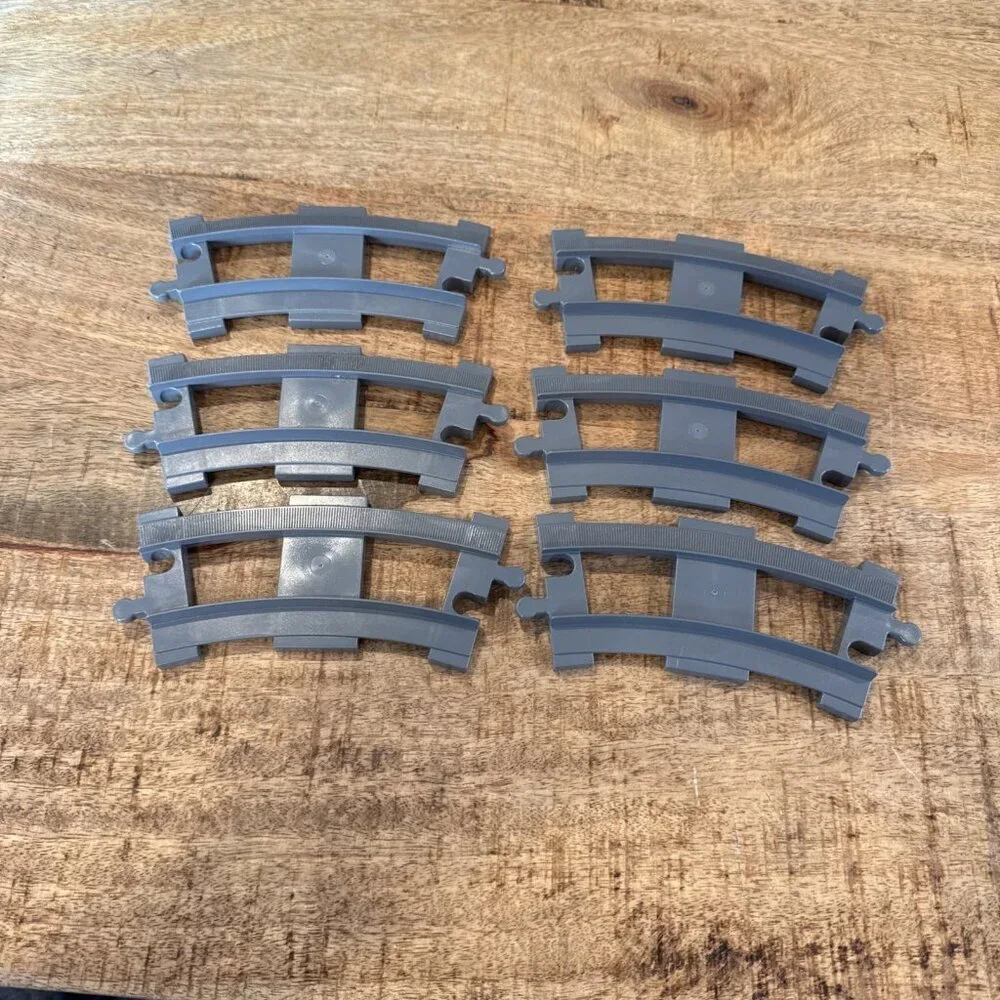 Lego Duplo Vintage Track - Dark Gray Straight Track (Part 6377) Lot Of 6
